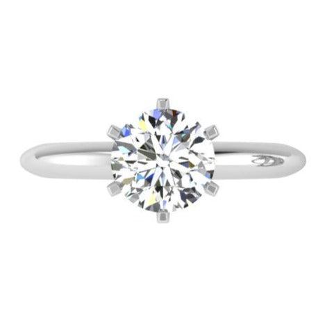 6 Prong Diamond Solitaire Engagement Ring - Thenetjeweler