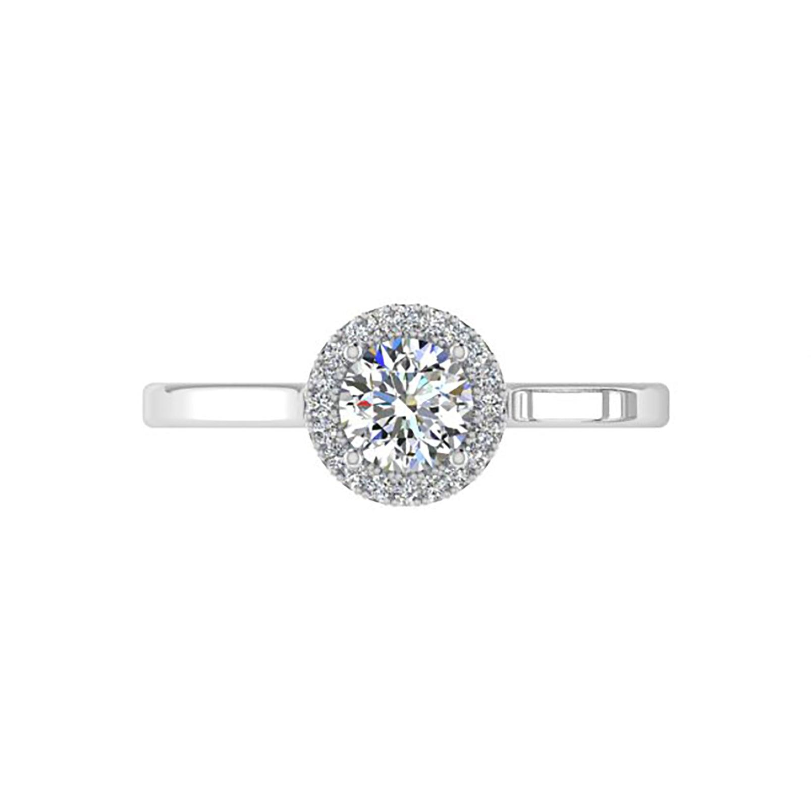 Round Halo Diamond Engagement Ring - Thenetjeweler