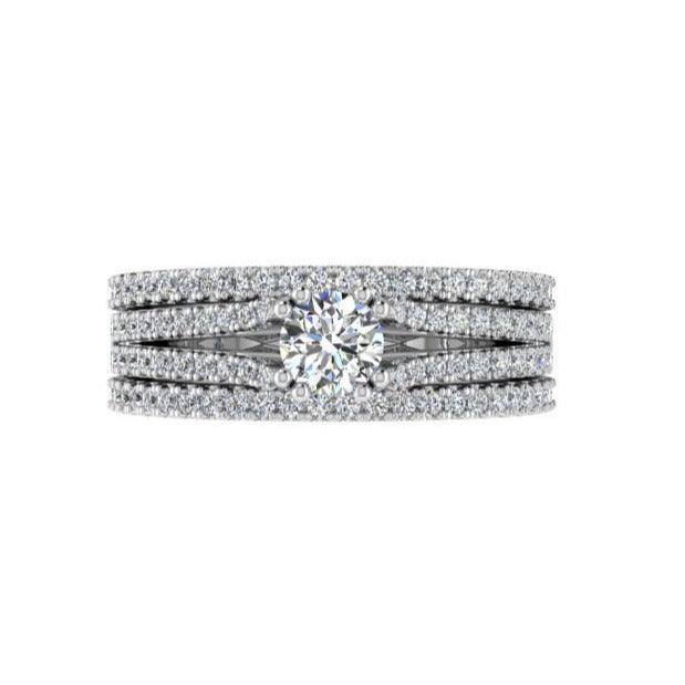 Half Eternity Bands with Engagement Ring - Thenetjeweler
