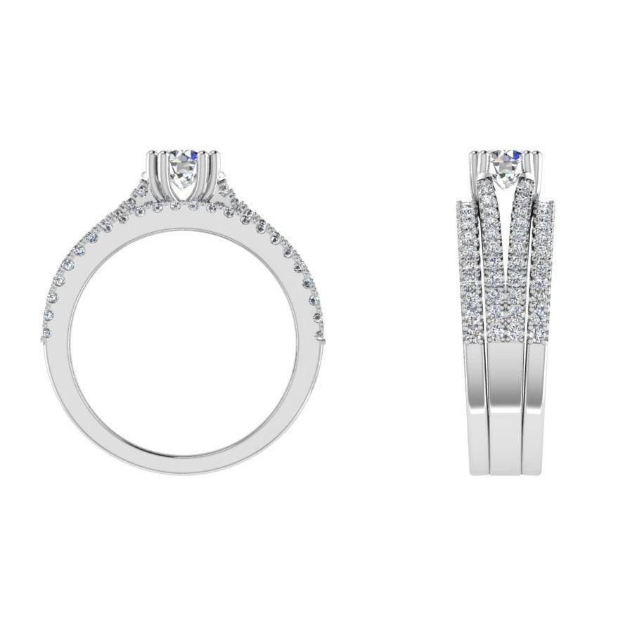 Half Eternity Bands with Engagement Ring - Thenetjeweler