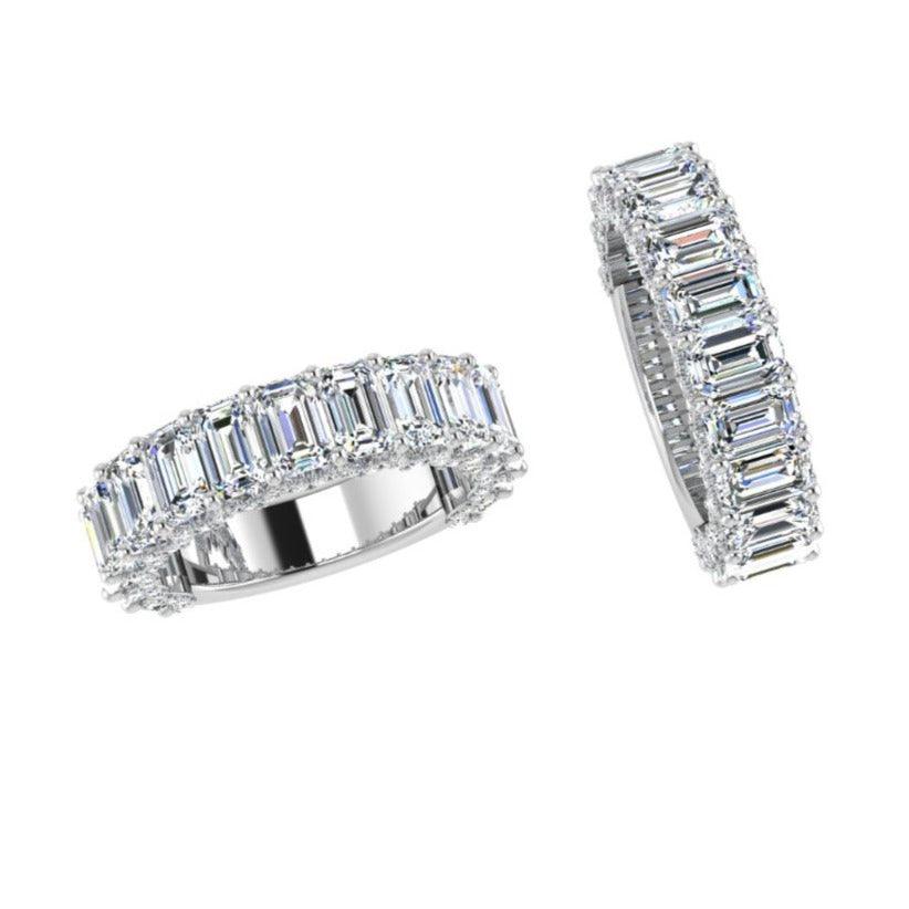 5 ct emerald diamond eternity ring - Thenetjeweler