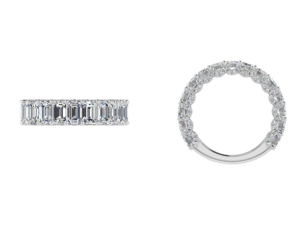 5 ct emerald diamond eternity ring - Thenetjeweler