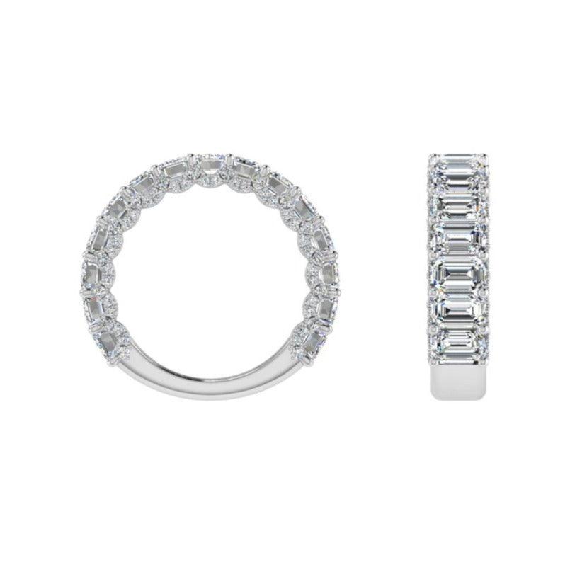5 ct emerald diamond eternity ring - Thenetjeweler