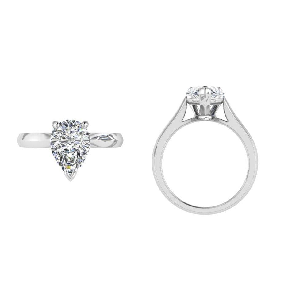 Pear Diamond Solitaire Engagement Ring - Thenetjeweler