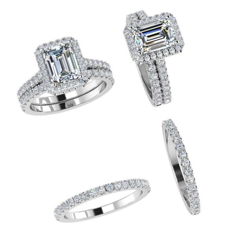 Diamond Halo Bridal Set - Thenetjeweler