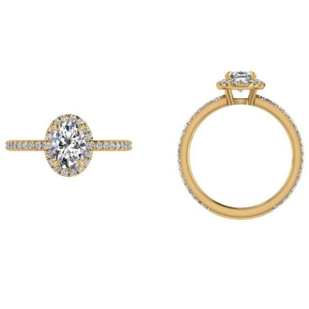 Oval Halo diamond engagement ring - Thenetjeweler