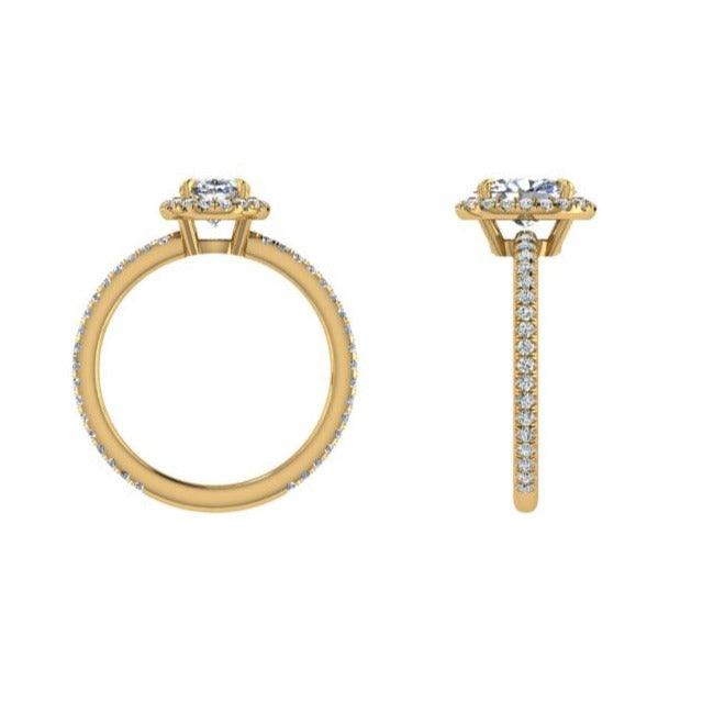 Oval Halo diamond engagement ring - Thenetjeweler