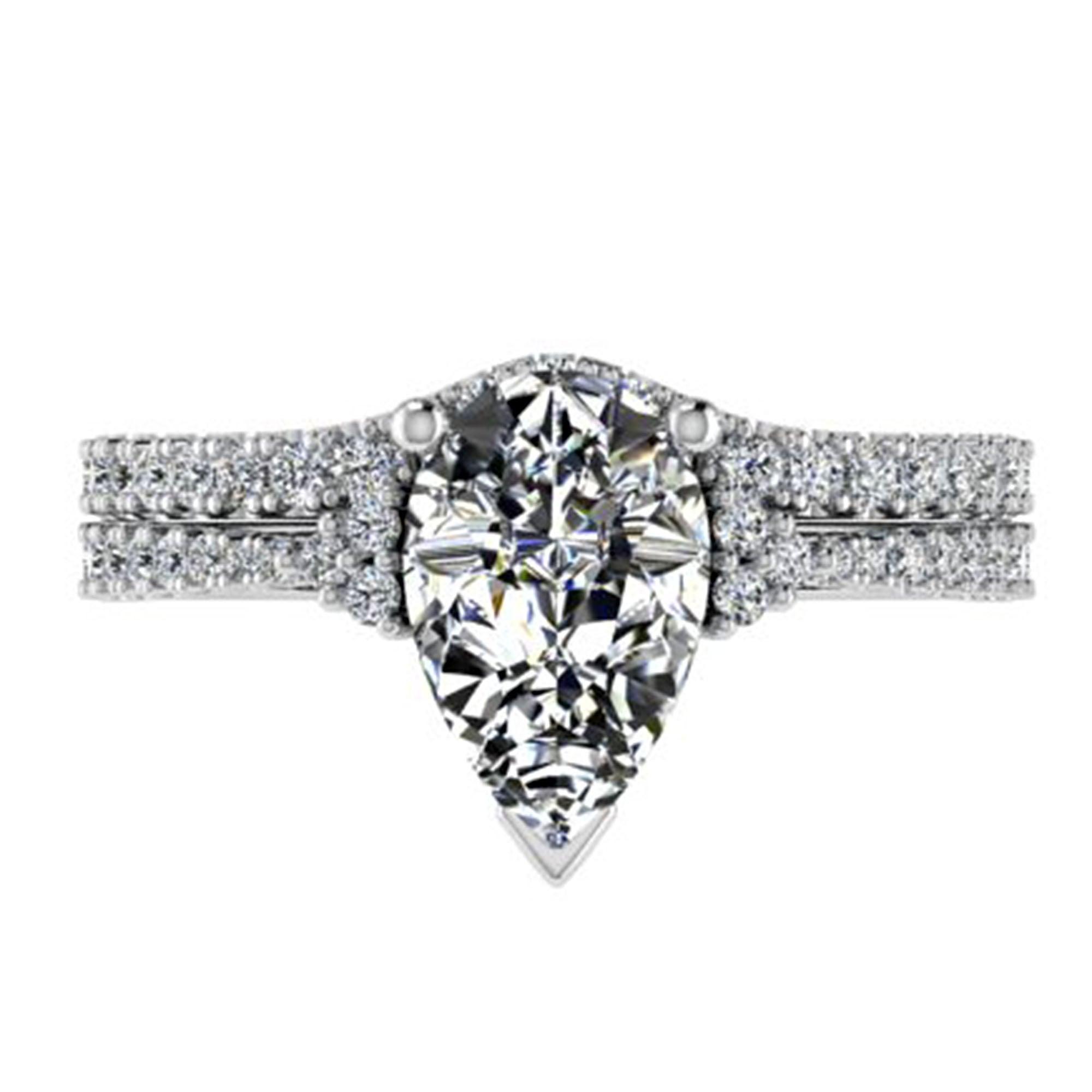 V Shape Diamond Matching Band Bridal Set - Thenetjeweler