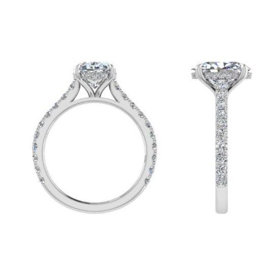 Oval Diamond Hidden Halo Engagement ring - Thenetjeweler