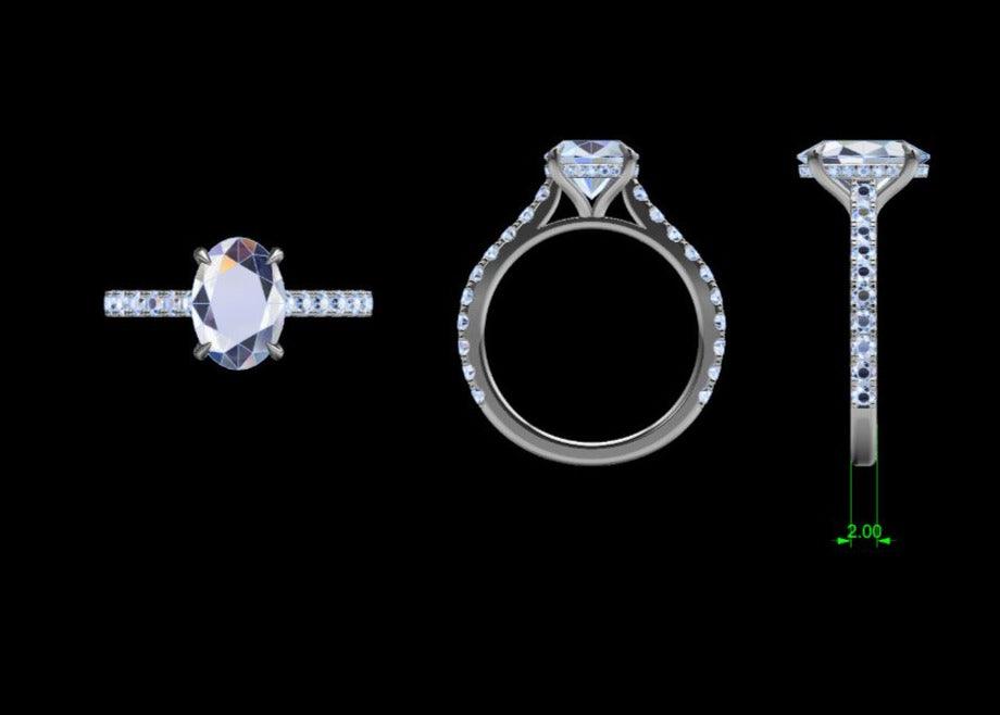 Oval Diamond Hidden Halo Engagement ring - Thenetjeweler