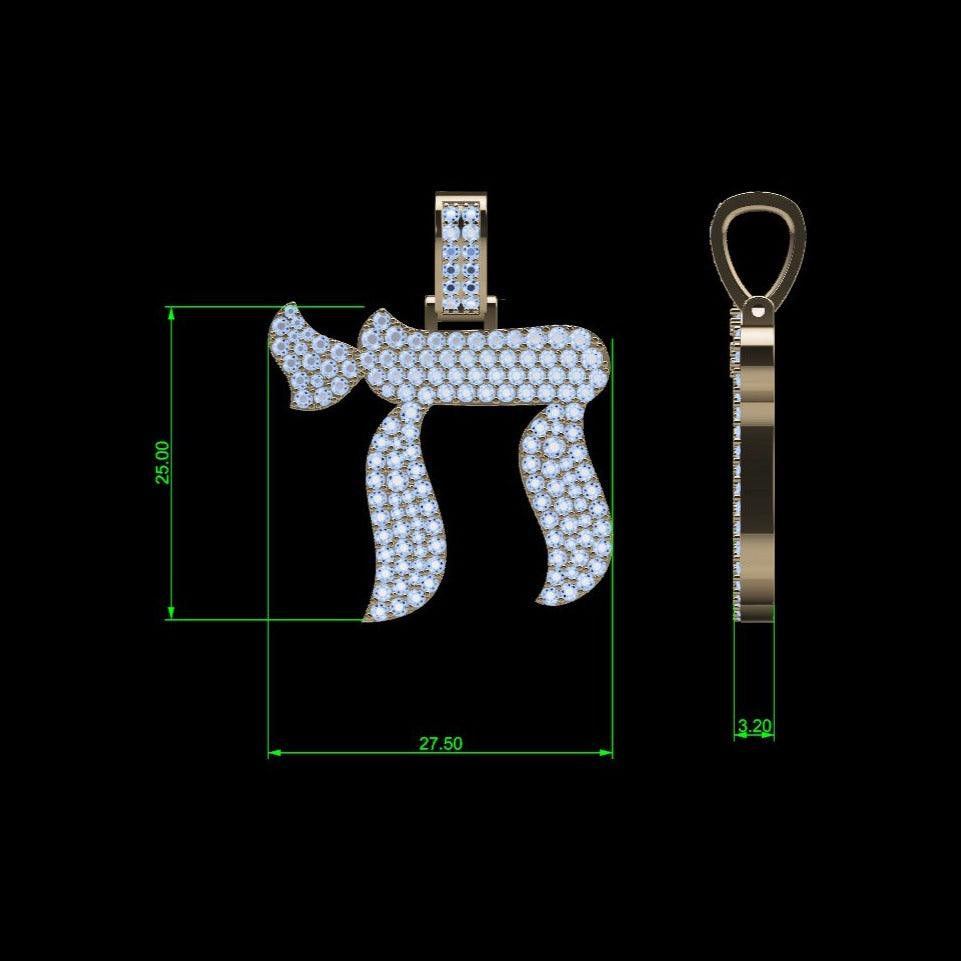 Chai Pendant with Diamonds - Thenetjeweler