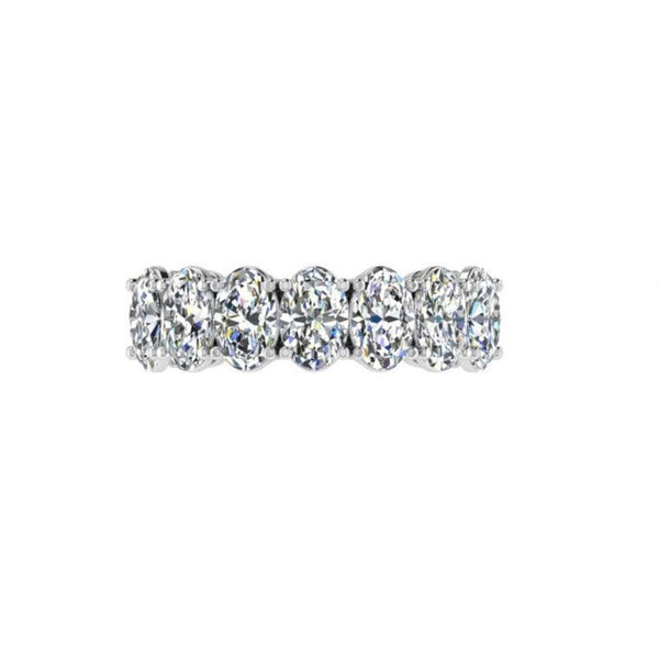 Seven-Stone Oval-Cut Diamond Semietrnity Ring - Thenetjeweler