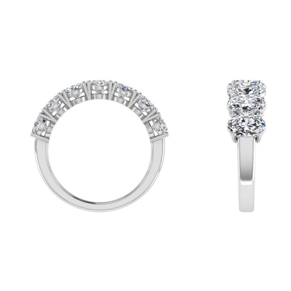Seven-Stone Oval-Cut Diamond Semietrnity Ring - Thenetjeweler