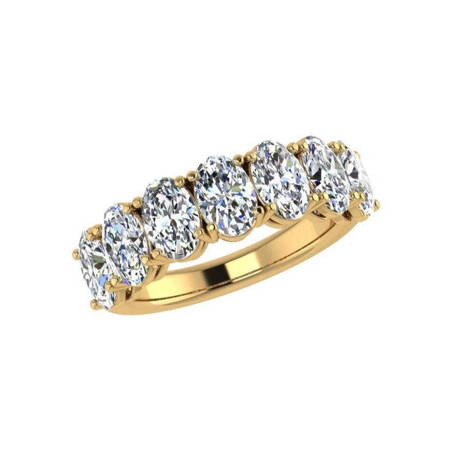 Seven-Stone Oval-Cut Diamond Semietrnity Ring - Thenetjeweler