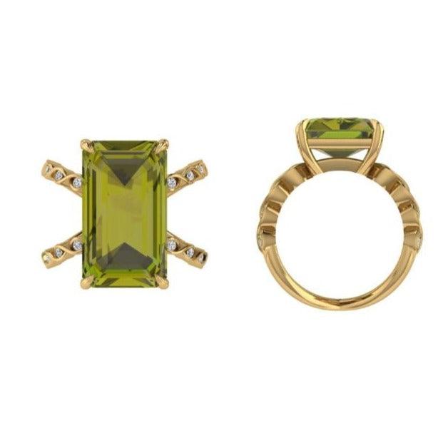 Large Gemstone Twist Split Shank Ring - Thenetjeweler