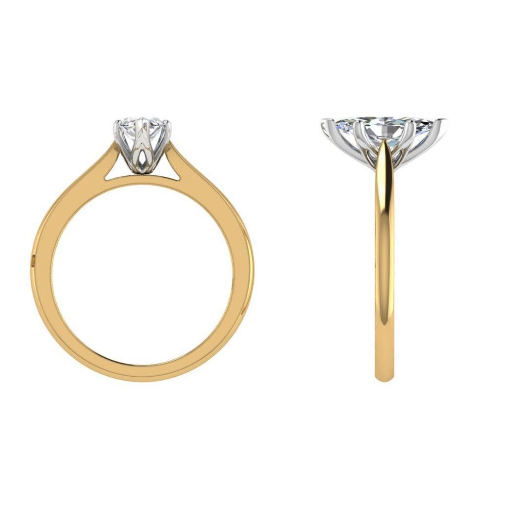 Marquise Diamond Engagement Ring and Eternity Band Set - Thenetjeweler