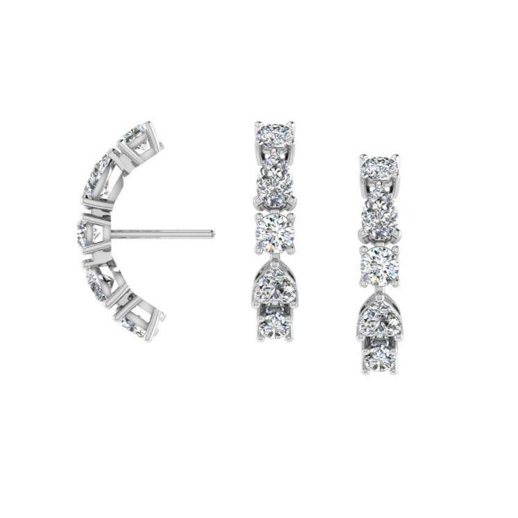Mix Cut Diamonds Fantasy Earrings - Thenetjeweler