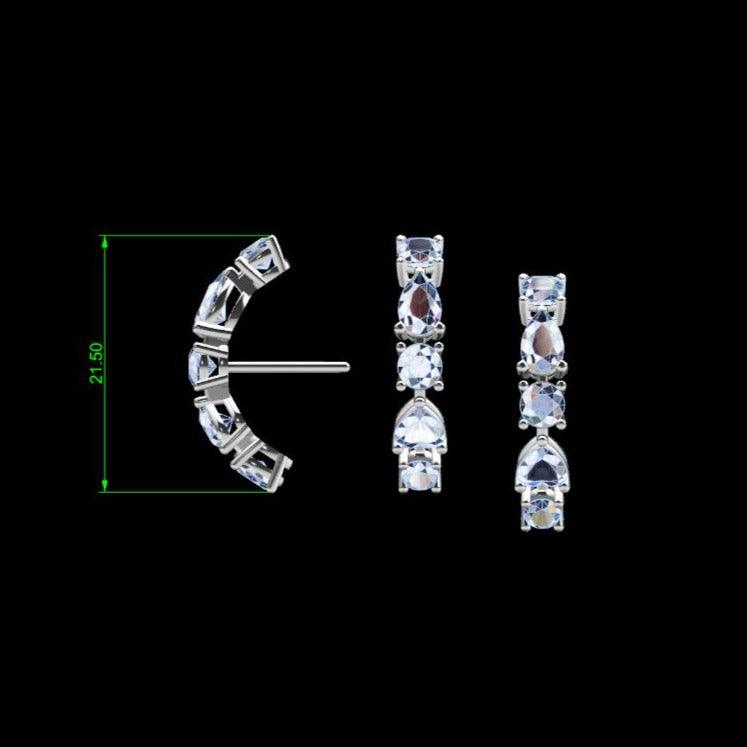 Mix Cut Diamonds Fantasy Earrings - Thenetjeweler