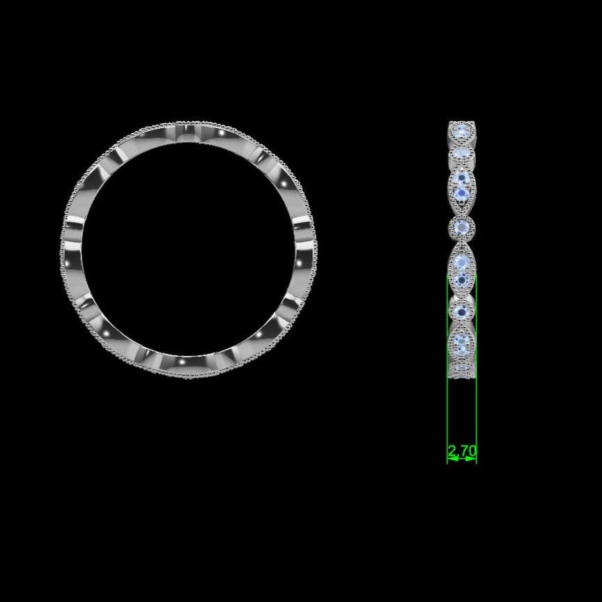 Milgrain Marquise and Dot Diamond Eternity Ring - Thenetjeweler