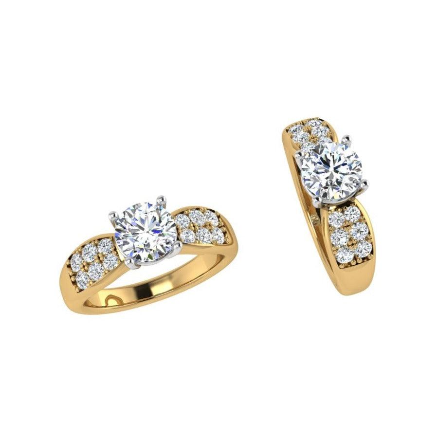 Diamond Engagement ring Yellow Gold 0.36 ct - Thenetjeweler