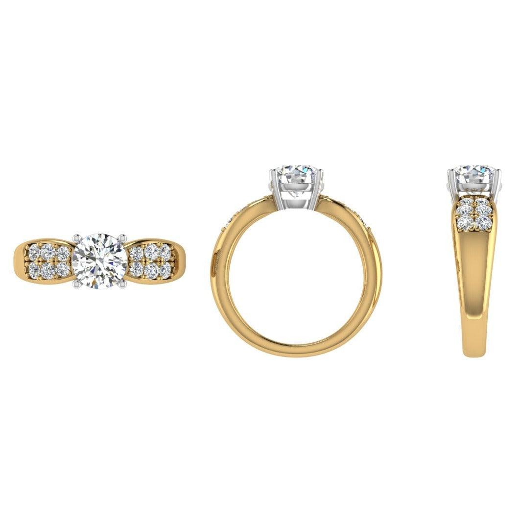 Diamond Engagement ring Yellow Gold 0.36 ct - Thenetjeweler