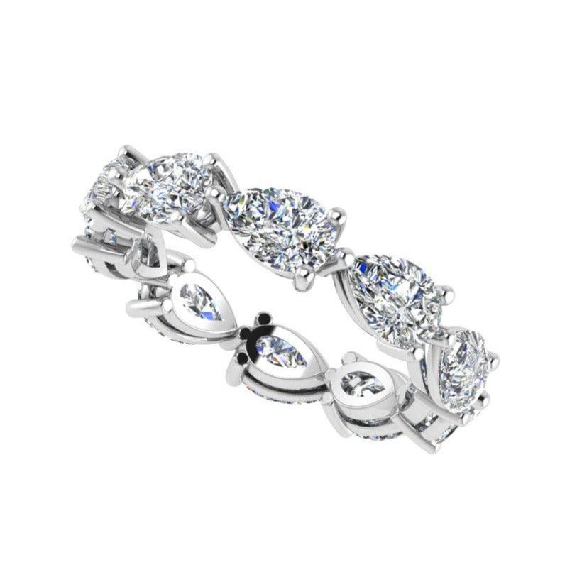 Pear Diamond Engagement and Eternity Ring Set - Thenetjeweler
