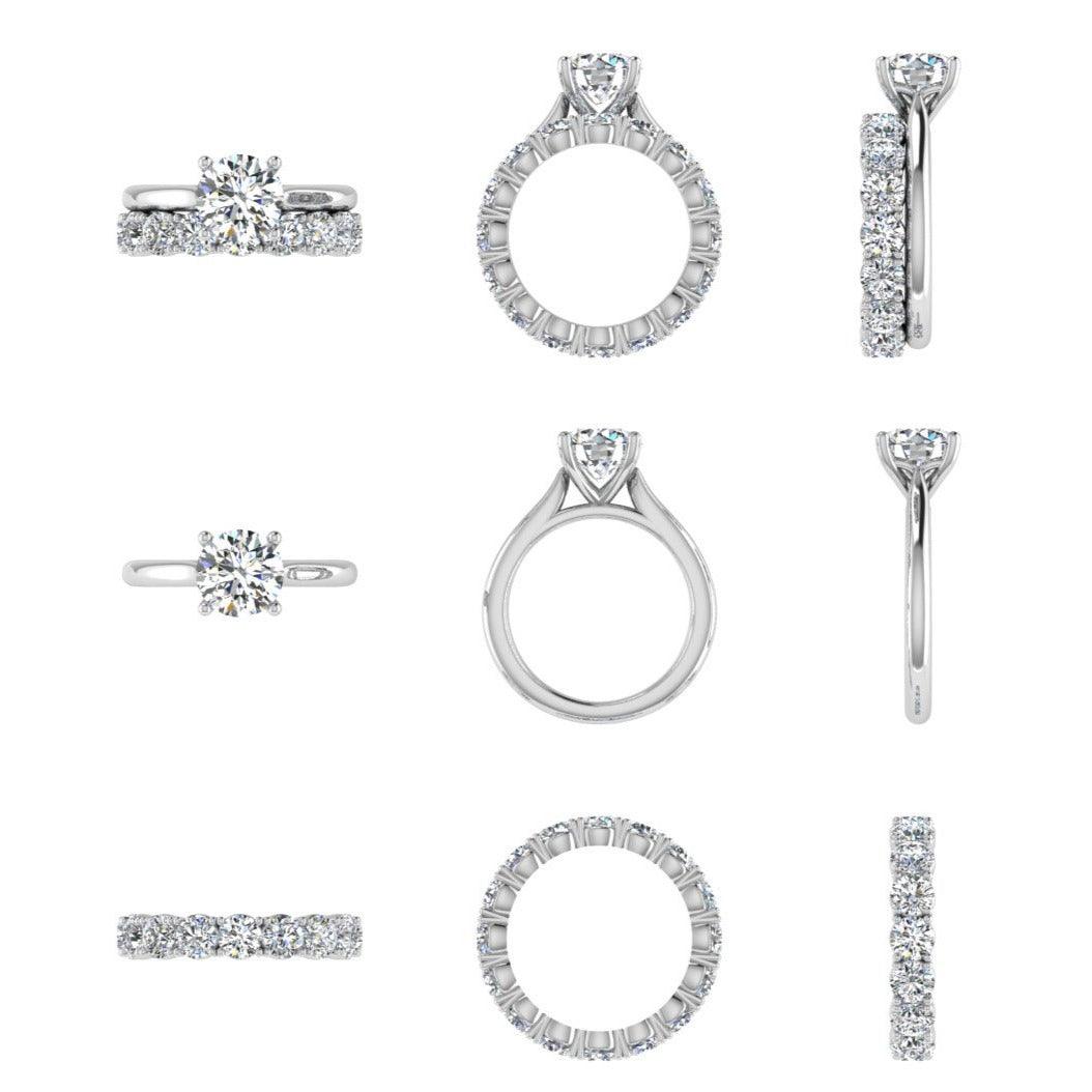 Solitaire Engagement Ring With Eternity Band - Thenetjeweler