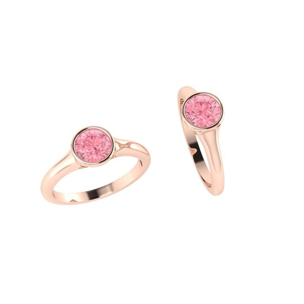Pink Sapphire Solitaire Ring - Thenetjeweler