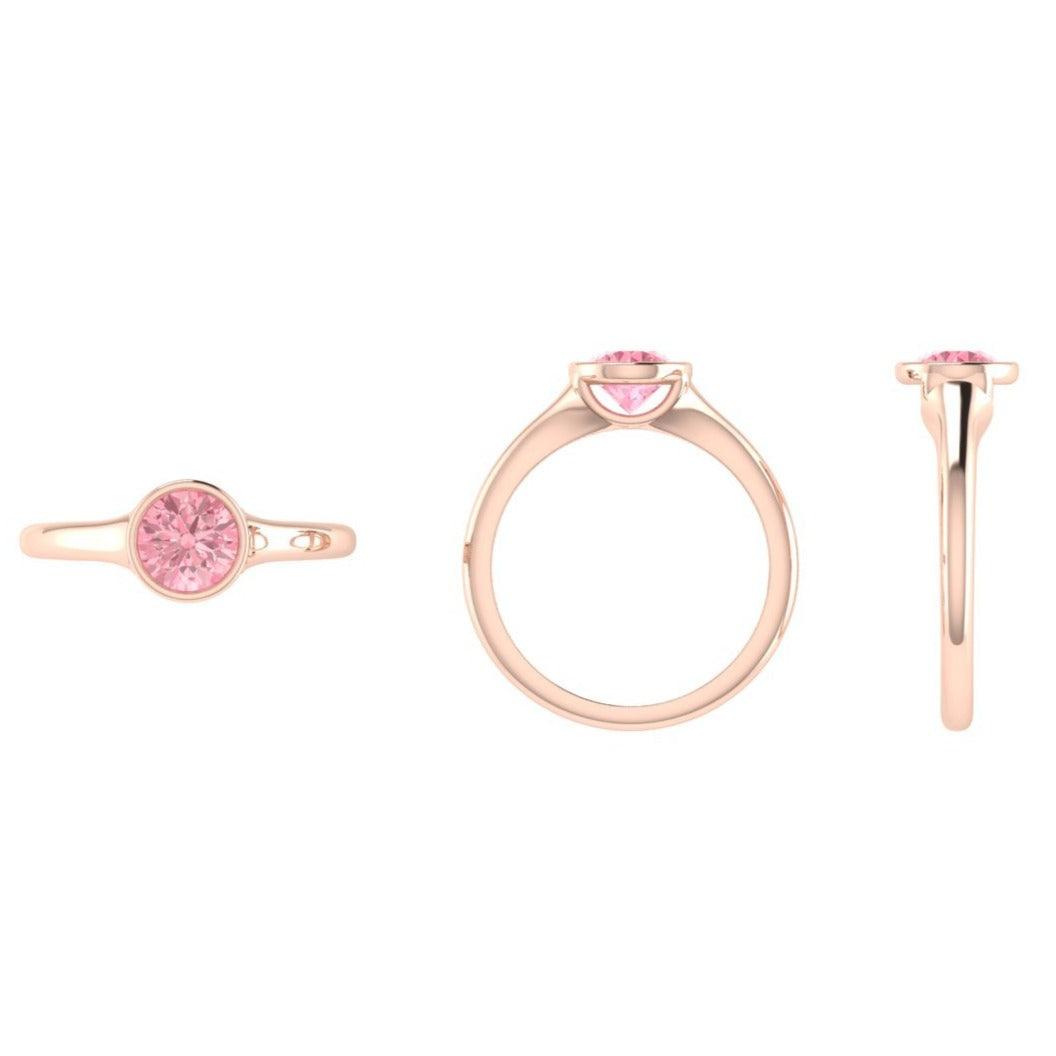 Pink Sapphire Solitaire Ring - Thenetjeweler