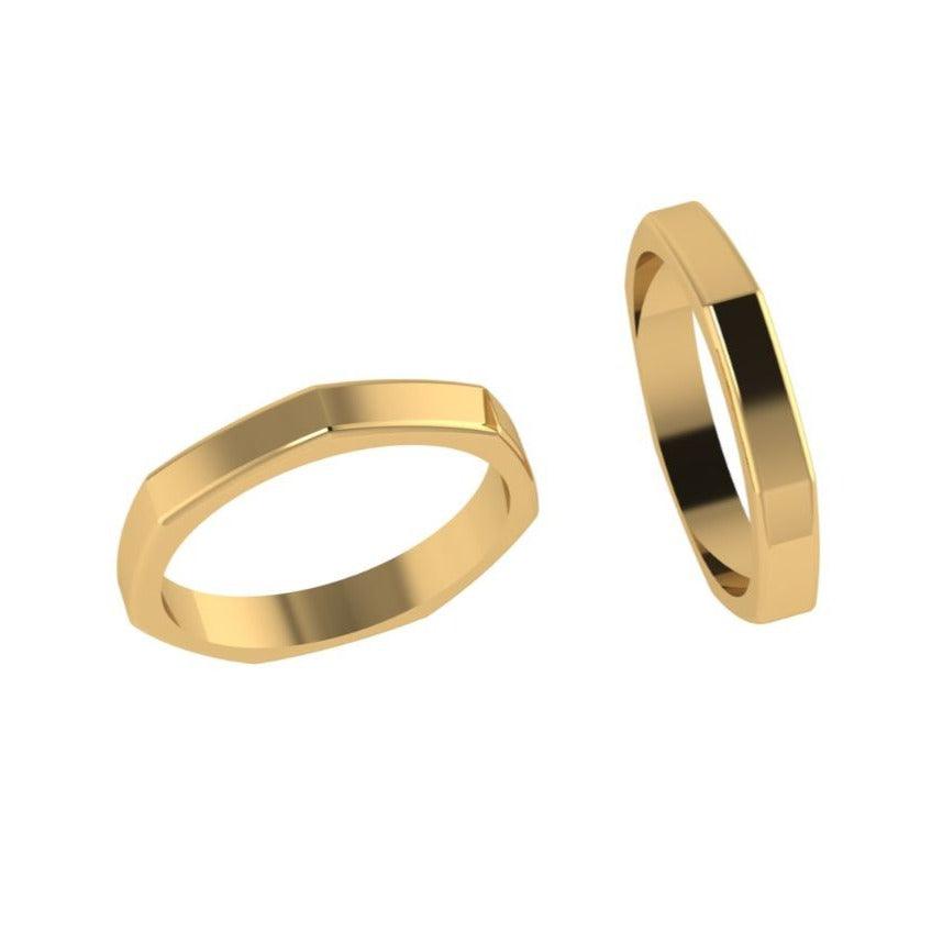 Men hexagon Wedding Band - Thenetjeweler
