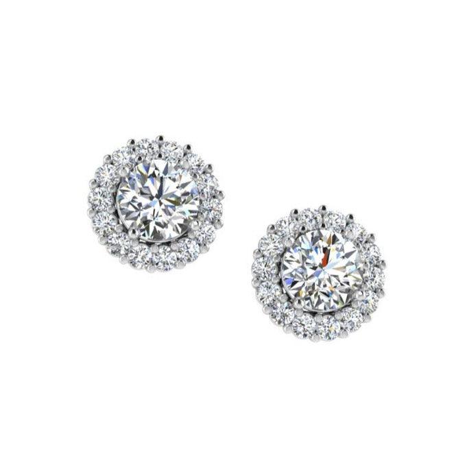 Halo Diamond Earrings Jackets - Thenetjeweler