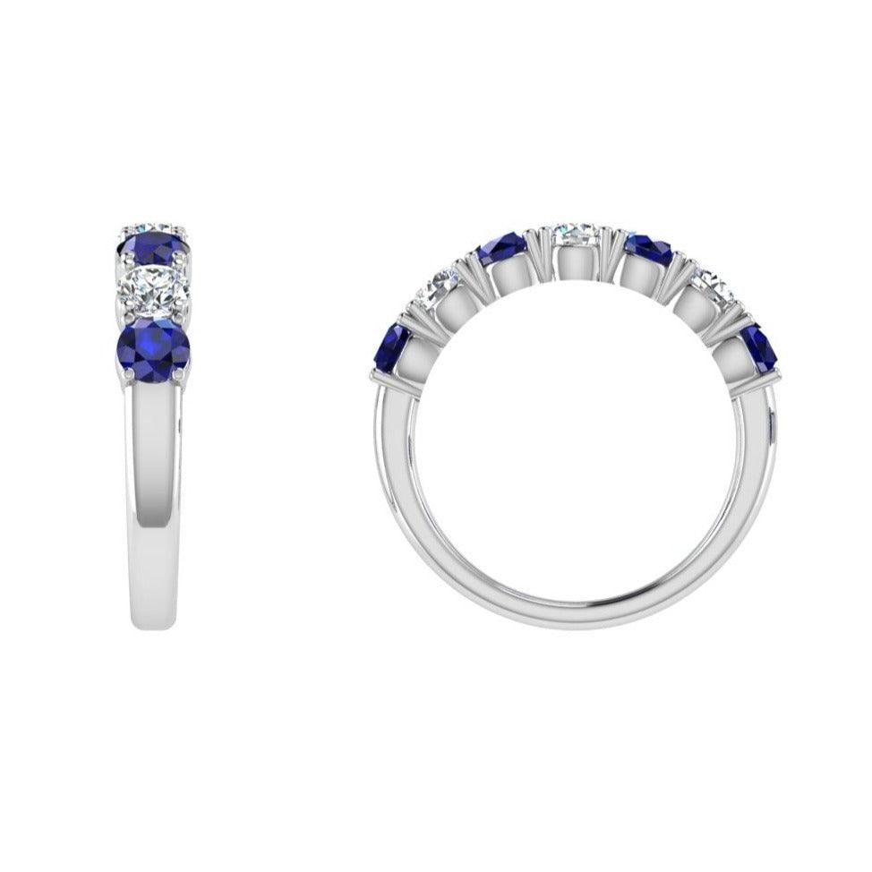 7 Stone Sapphire and Diamond Ring - Thenetjeweler