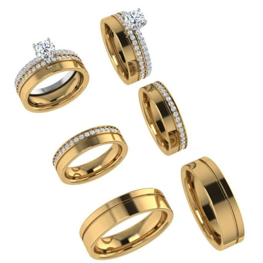 Diamond Stackable Rings Bridal Set - Thenetjeweler