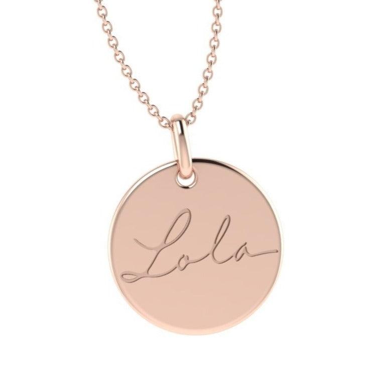 Gold Disc Medallion Necklace LOLA - Thenetjeweler