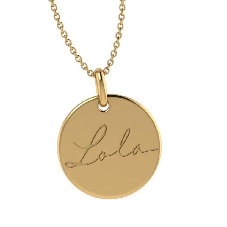 Gold Disc Medallion Necklace LOLA - Thenetjeweler