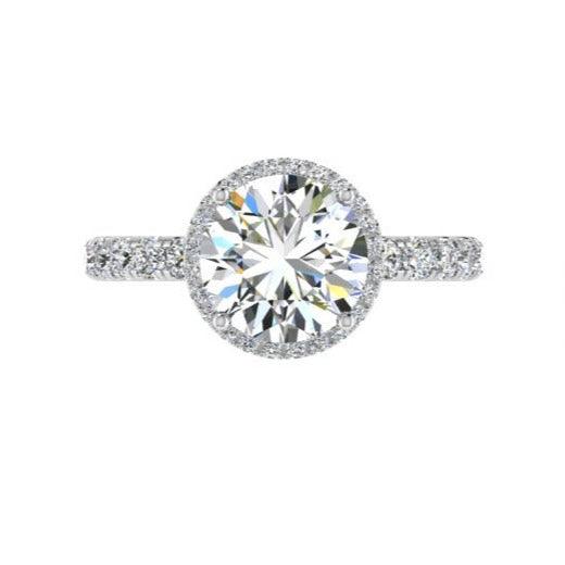 ROUND DIAMOND HALO ENGAGEMENT RING - Thenetjeweler