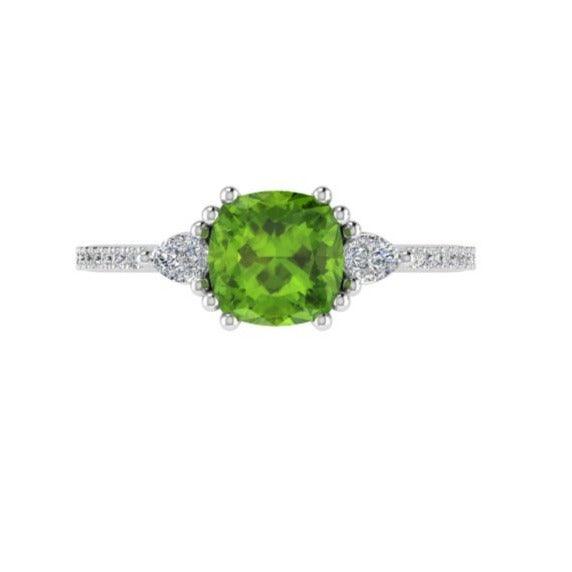 Peridot and Diamond Ring - Thenetjeweler