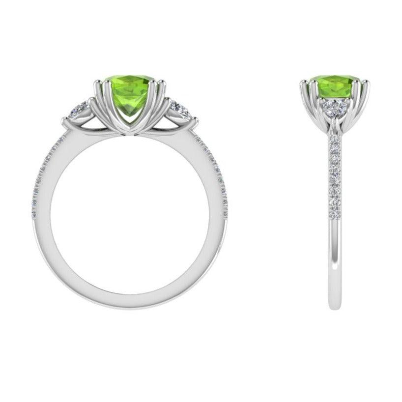 Peridot and Diamond Ring - Thenetjeweler