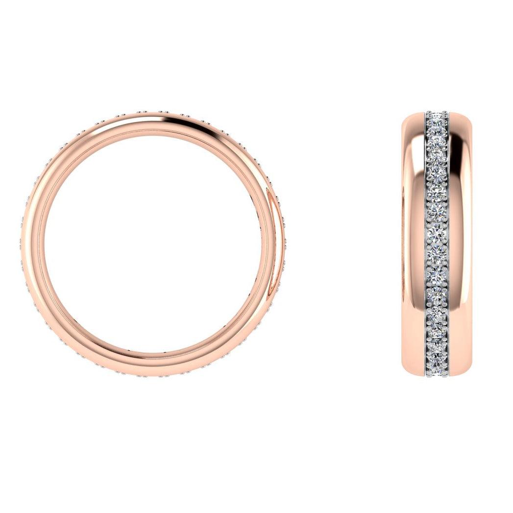 Diamond Wedding Band Rose Gold - Thenetjeweler