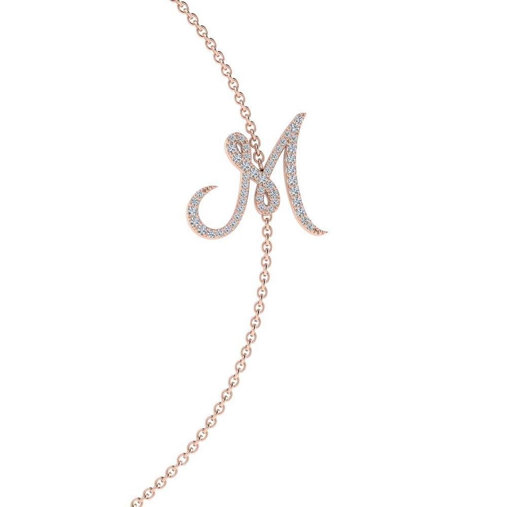 Diamond Script Initial Necklace - Thenetjeweler