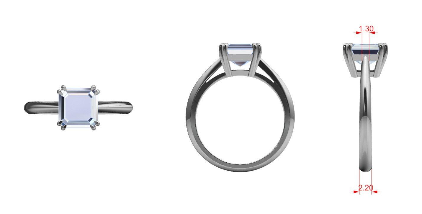 Double Prong Solitaire Engagement Ring - Thenetjeweler