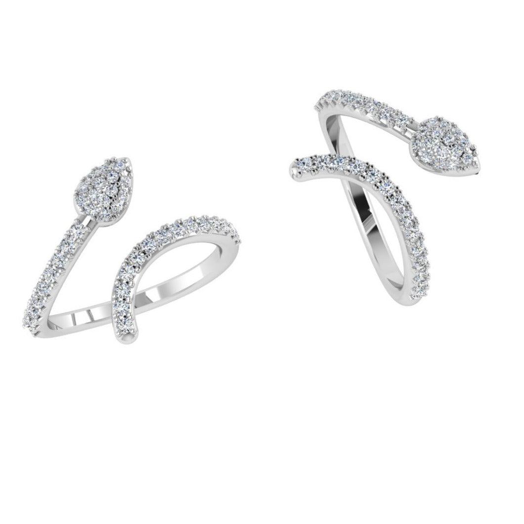 Diamond Snake Wrap Ring - Thenetjeweler