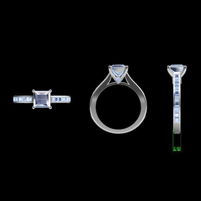 Princess Cut Diamond Engagement Ring - Thenetjeweler