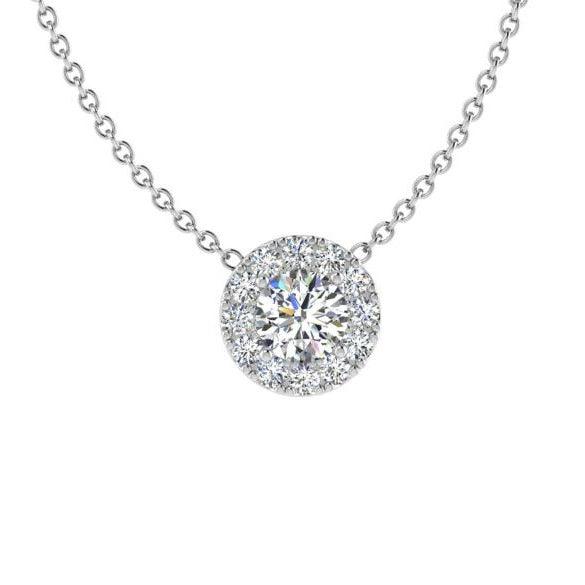 Lab-Grown Diamond Halo Drop Pendant - Thenetjeweler