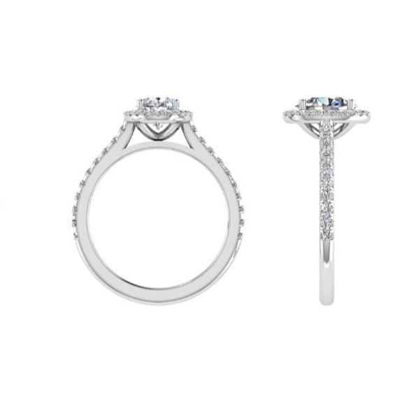 Oval Halo Diamond Engagement Ring 0.36 ct - Thenetjeweler