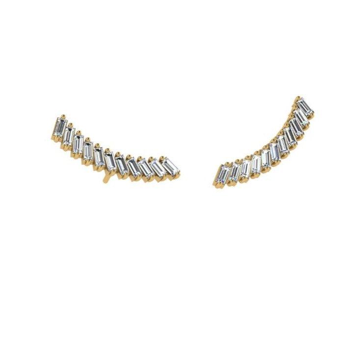 Baguette Climber Diamond Earrings - Thenetjeweler
