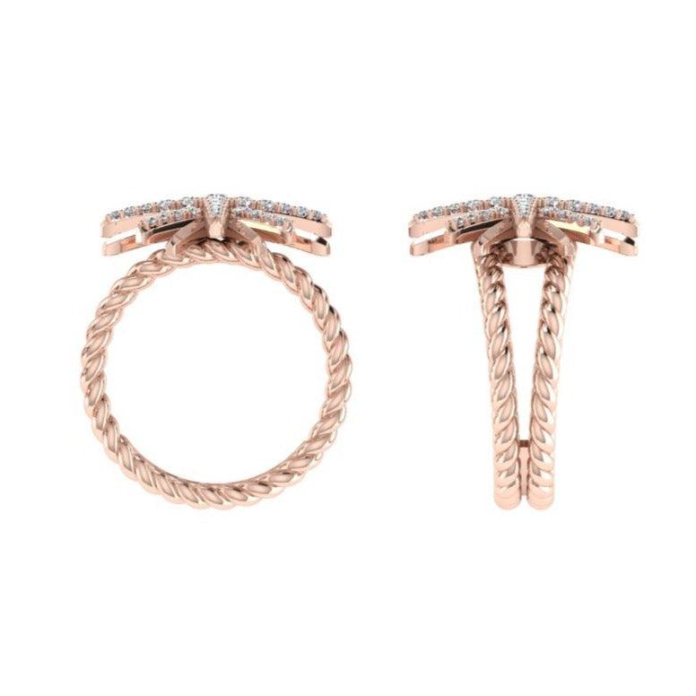 Starburst Diamond Ring 18K Rose Gold - Thenetjeweler