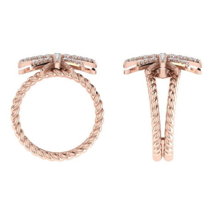 Starburst Diamond Coil Ring 18K Gold - Thenetjeweler