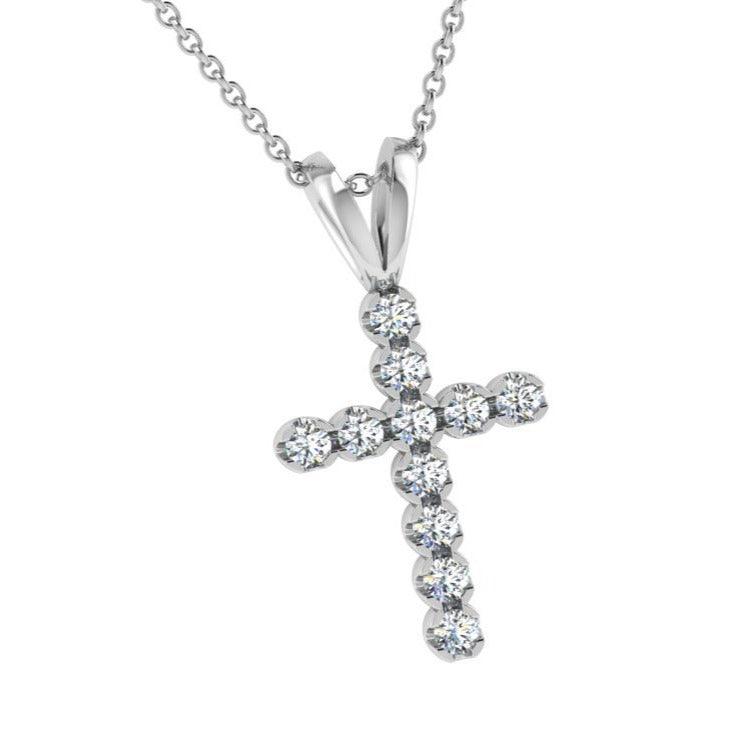 Diamond Cross Pendant 14k Gold - Thenetjeweler