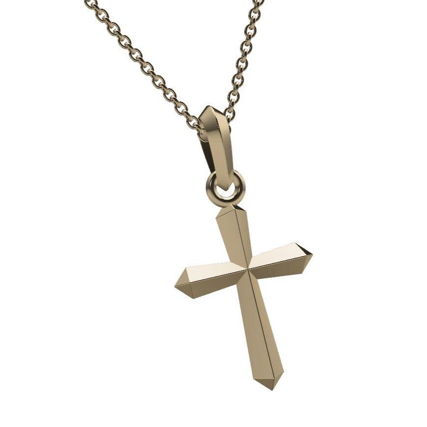 Plain Gold Cross Pendant 3D - Thenetjeweler